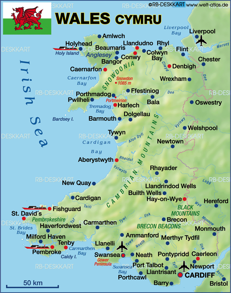 Wales Hauptstadt Karte - Wat Is De Hoofdstad Van Wales