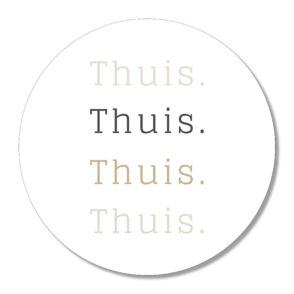 Wall circle - Home Home 20cm (Dutch Version) - The Big Gifts - Zzp 6 Indicatie Thuis Wonen