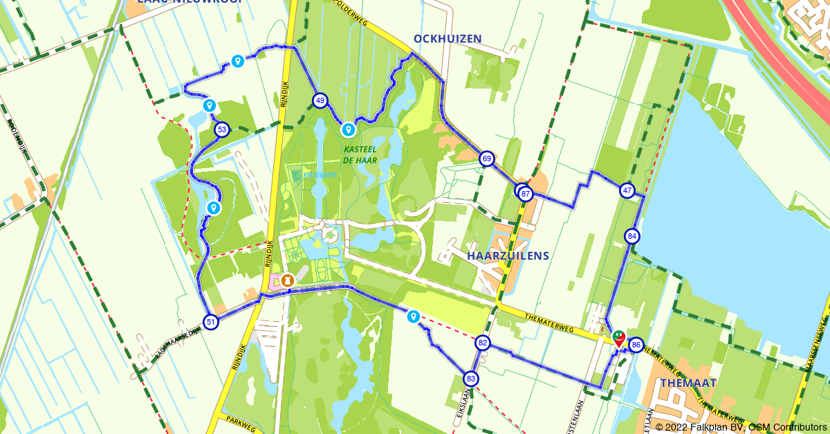 Wandelroute 537826: Wandelen langs Kasteel de Haar - Route Kasteel De Haar