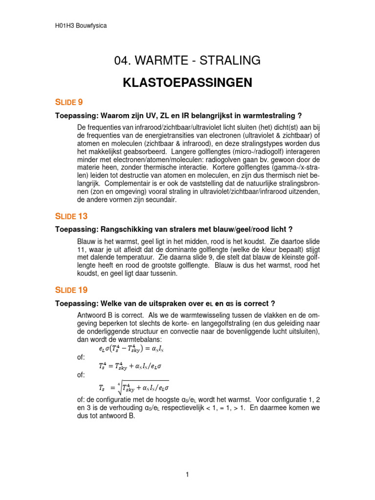 Warmte - Straling - Klastoepassingen | PDF - Geef Drie Voorbeelden Van Mutagene Straling.