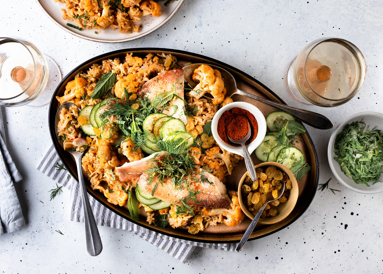 Wat Eten We Vandaag: Baharat pilav met roodbaarsfilet | Foto - Wat Eten We Op Zondag