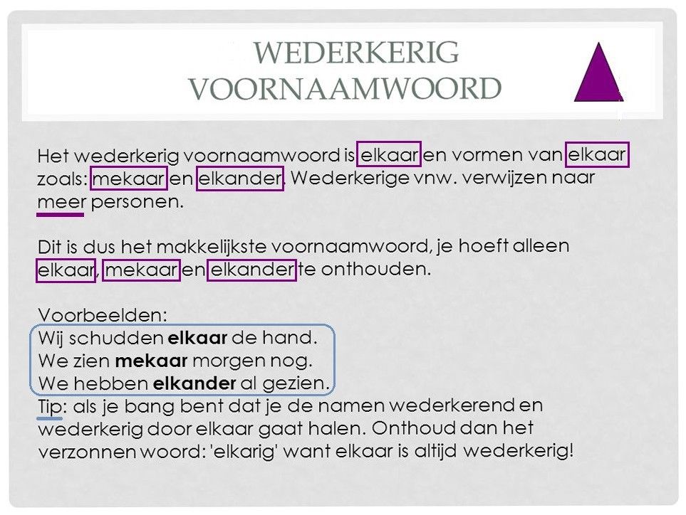 Wat Is Een Wederkerig Voornaamwoord