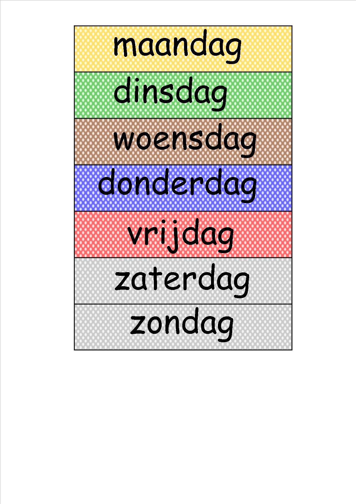 Dagen Van De Week Met Hoofdletter