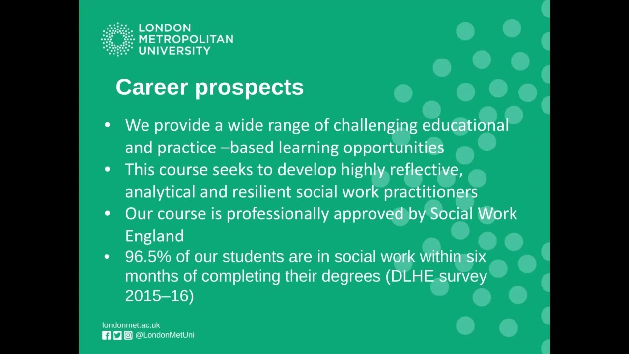 Welcome to Social Work at London Met - YouTube - Wat Kan Je Met Social Work