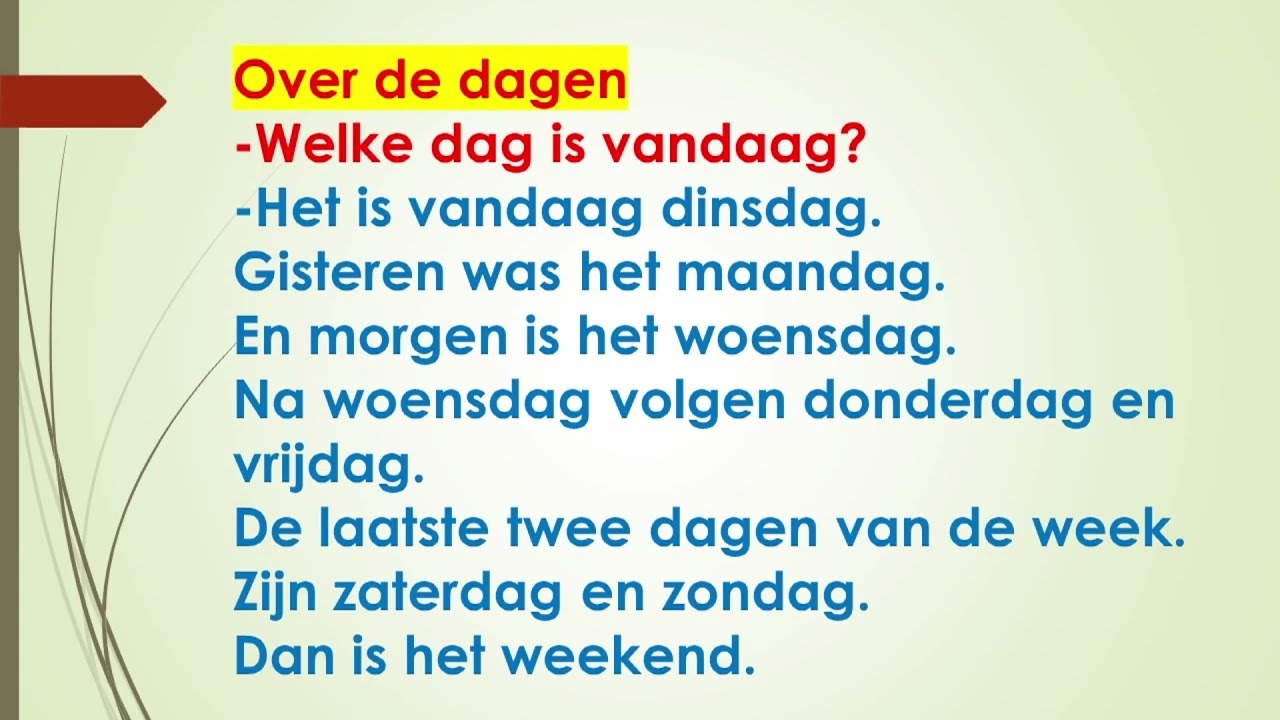 Welke dag is het vandaag? (Over de dagen) #Dutch #nederlands #هولندي - Over Hoeveel Dagen Is De Herfstvakantie