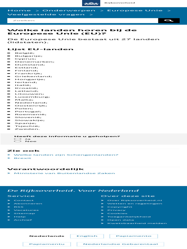 Welke Landen Horen Bij de Europese Unie (EU) Rijksoverheid - NL | PDF - Welke Landen Horen Bij Europa 2024
