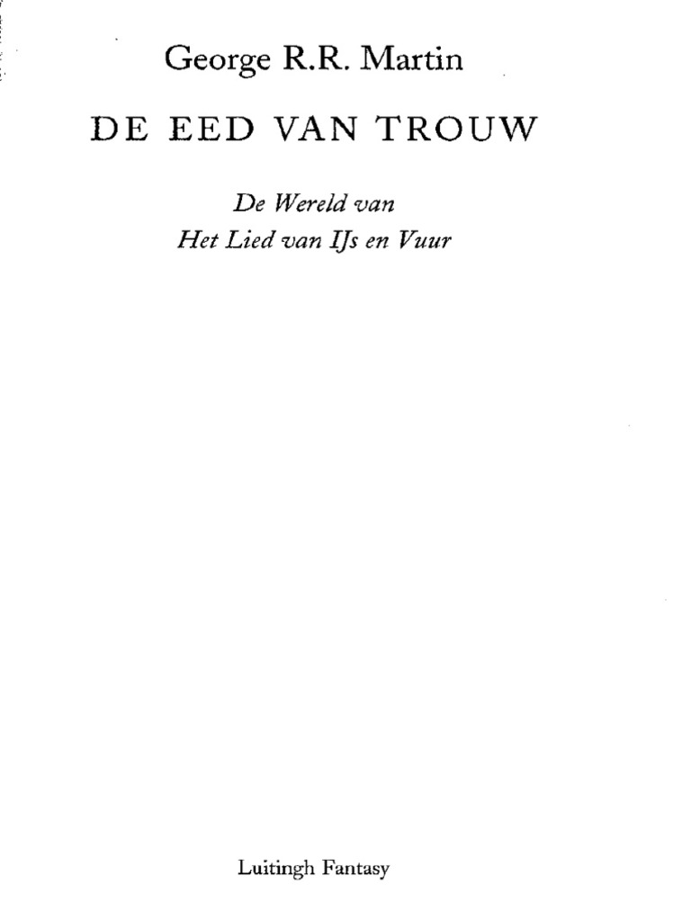 Het Lied Van Ijs En Vuur Volgorde