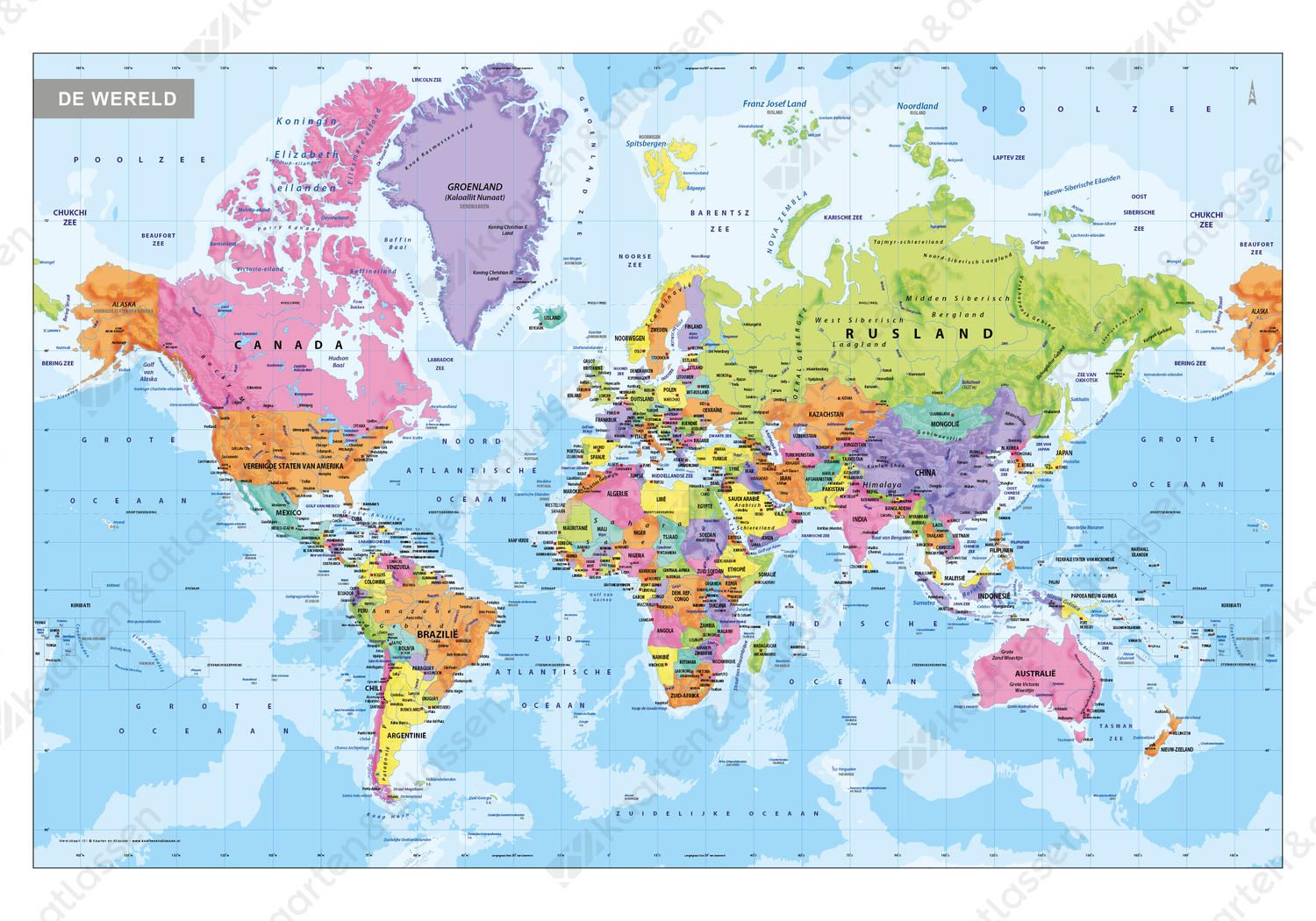 Wereldkaart Staatkundig | Wereldkaart, Kaarten, Wandkaarten - Hoeveel Landen Zijn Er Op Aarde