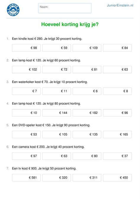 Oude Prijs Berekenen Groep 8 Werkblad
