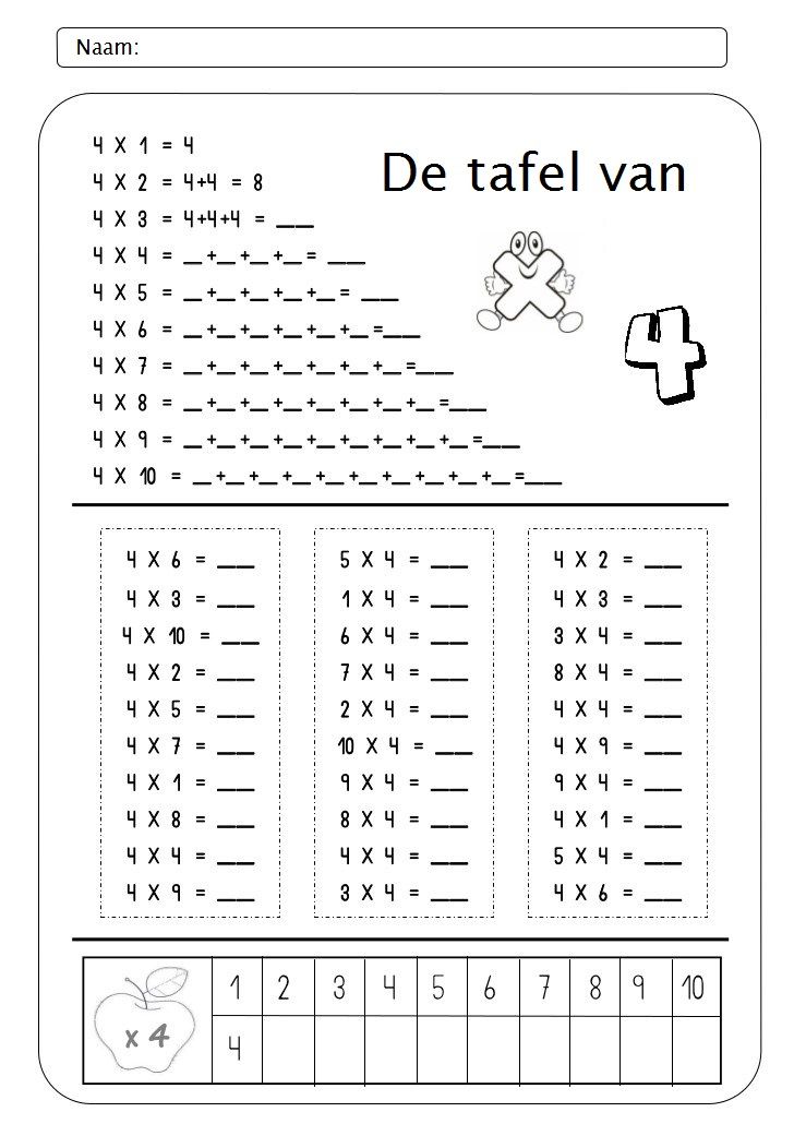 Tafels Oefenen Voor Groep 4