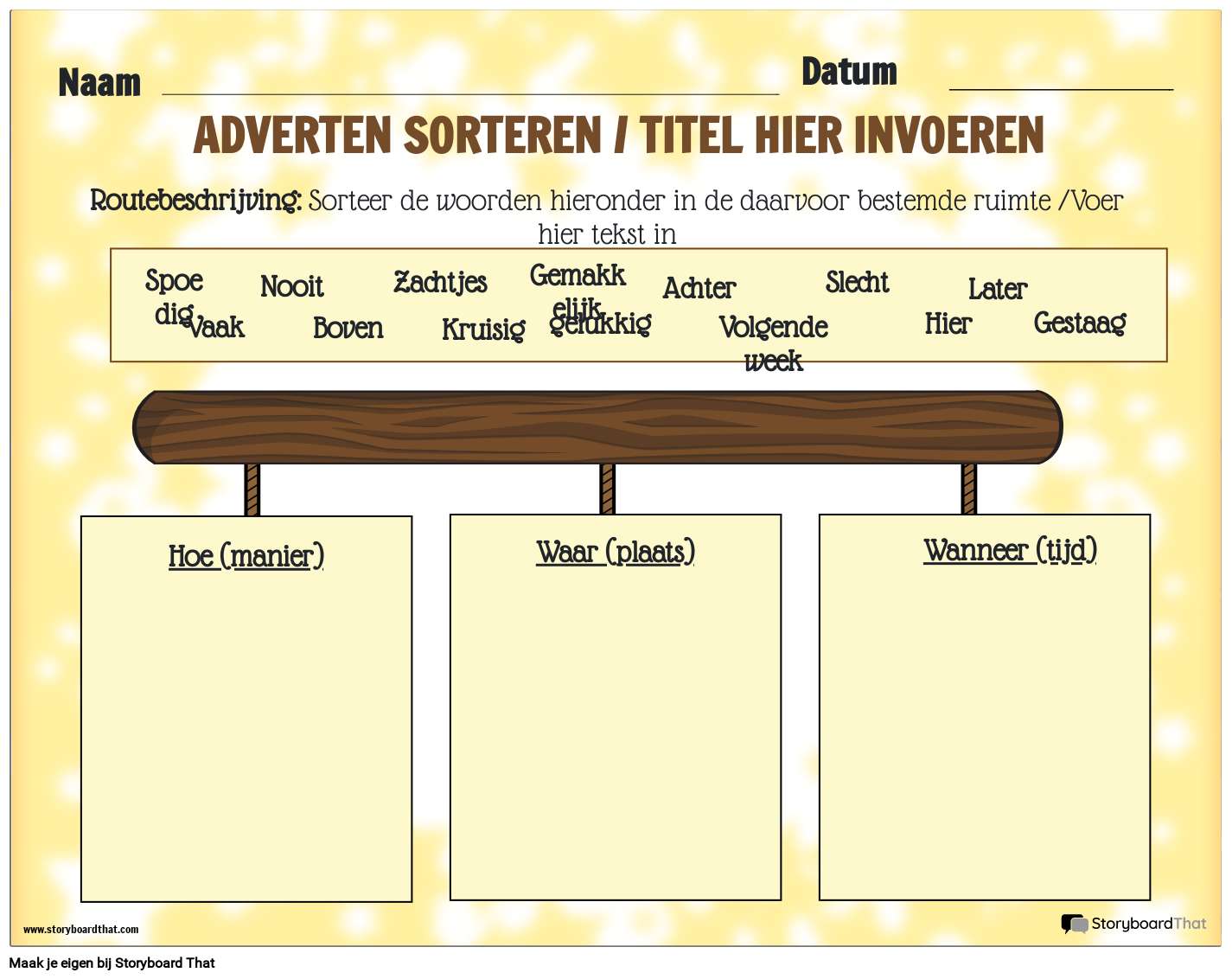 Werkblad Soorten bijwoorden Storyboard by nl-examples - Welke 3 Soorten Maagklachten Zijn Er