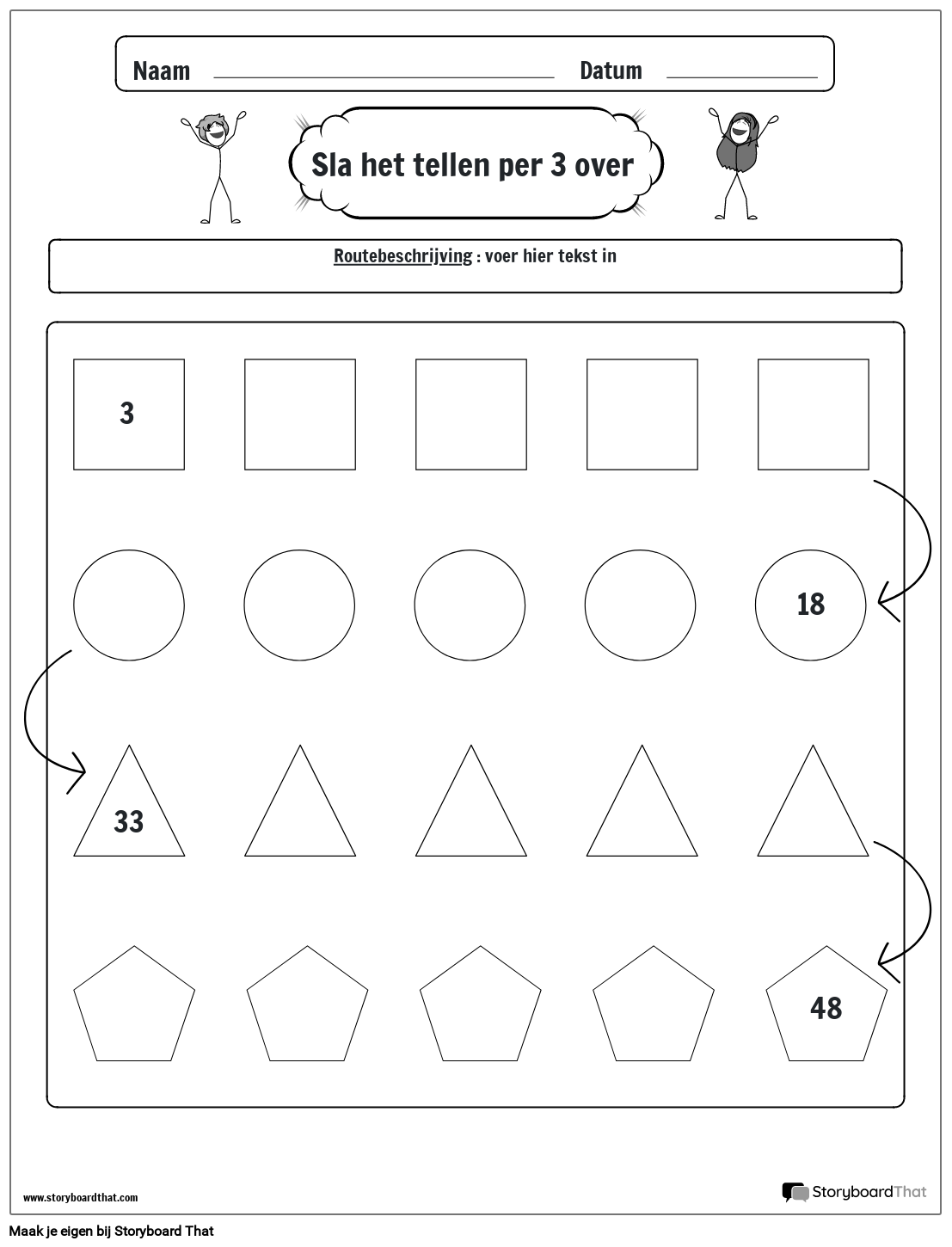 Werkblad Voor Tellen Overslaan Eenvoudig Storyboard - Werkblad Schaal Berekenen Groep 7