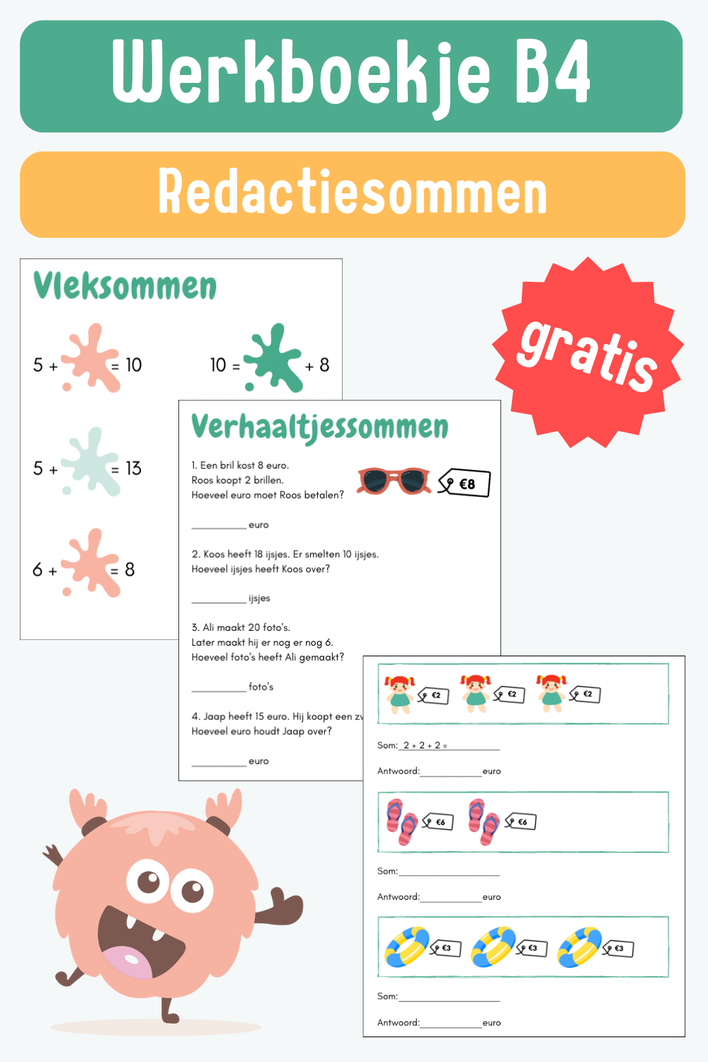 Werkbladen rekenen groep 4 redactiesommen | School, School help, Teaching - Redactiesommen Groep 7 Met Antwoorden