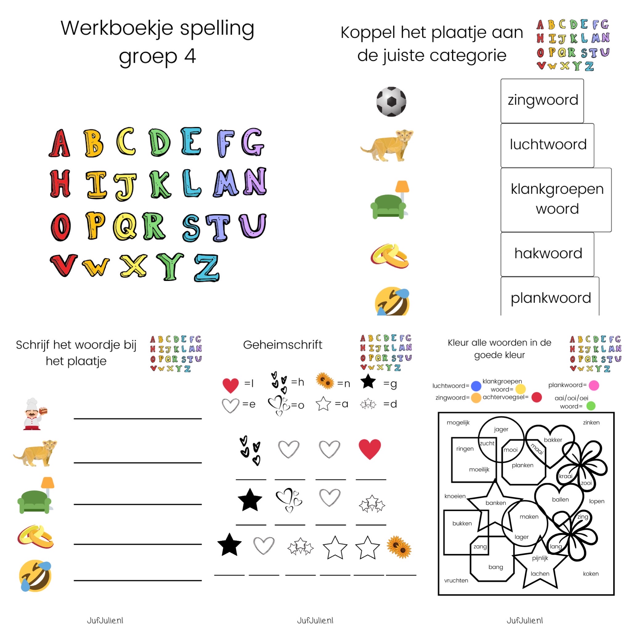 Werkboekje groep 4 spelling #1 - Juf Julie - Taal Actief Spelling Groep 4