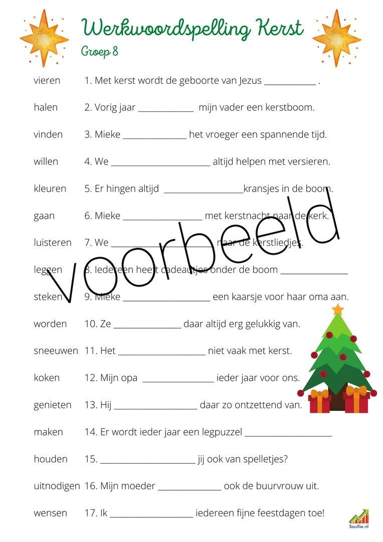 Werkwoordspelling kerst groep 8 | Kerst, Kerst ideeën, Kerst knutselen - Oefenen Met Werkwoordspelling Groep 8