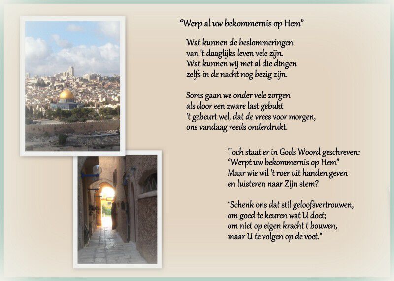 Werp al uw bekommernis op Hem...BG 022 | Israelwinkeltje Nunspeet - Werp Al Uw Bekommernissen Op Hem