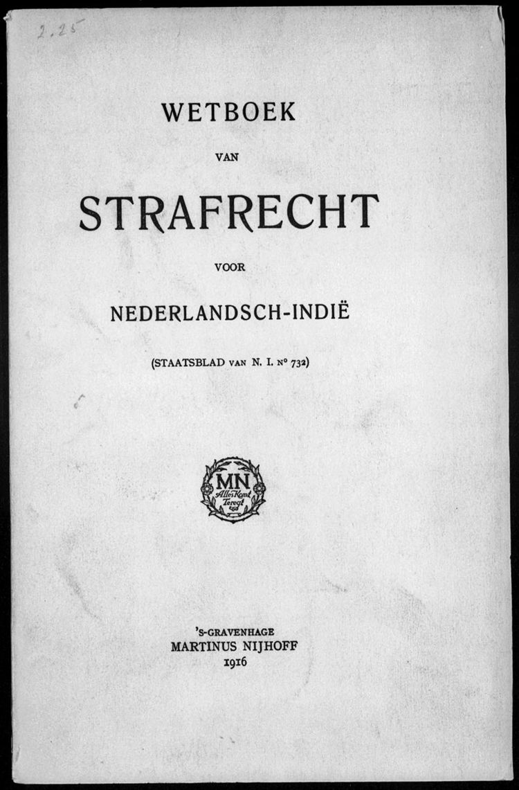 Wetboek van strafrecht voor Nederlandsch-Indië (Staatsblad van N.I. no - Artikel 261 Wetboek Van Strafrecht