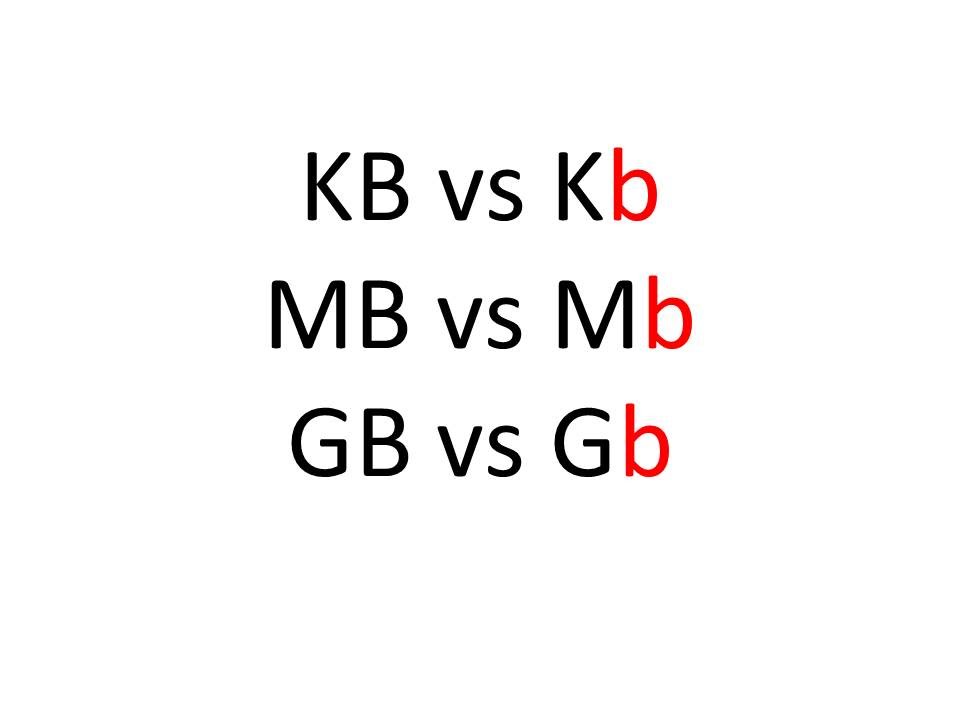 What is the difference between KB and Kb or MB and Mb or GB - YouTube - Wat Is Meer Mb Of Kb