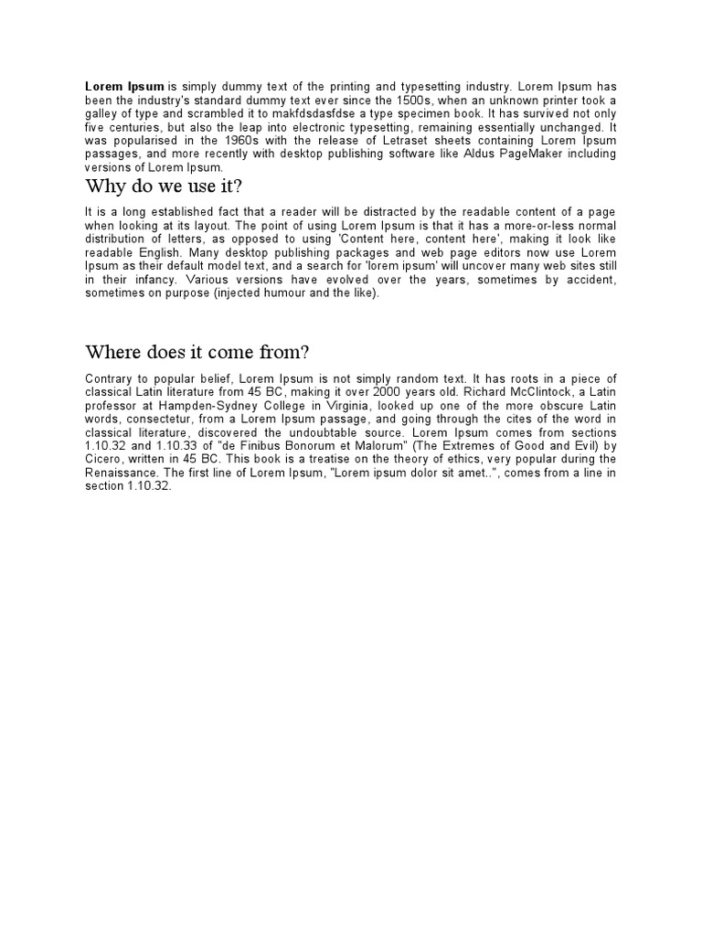 Why Do We Use It?: Lorem Ipsum Is Simply Dummy Text of The Printing and - Lorem Ipsum Is A Dummy Text