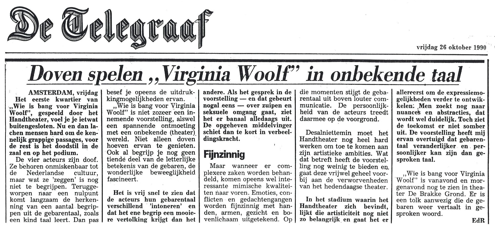 Wie is bang voor Virginia Woolf - Handtheater - Wie Is Bang Voor Virginia Woolf
