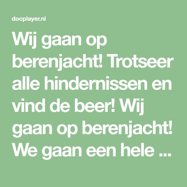 Wij Gaan Op Berenjacht Pdf