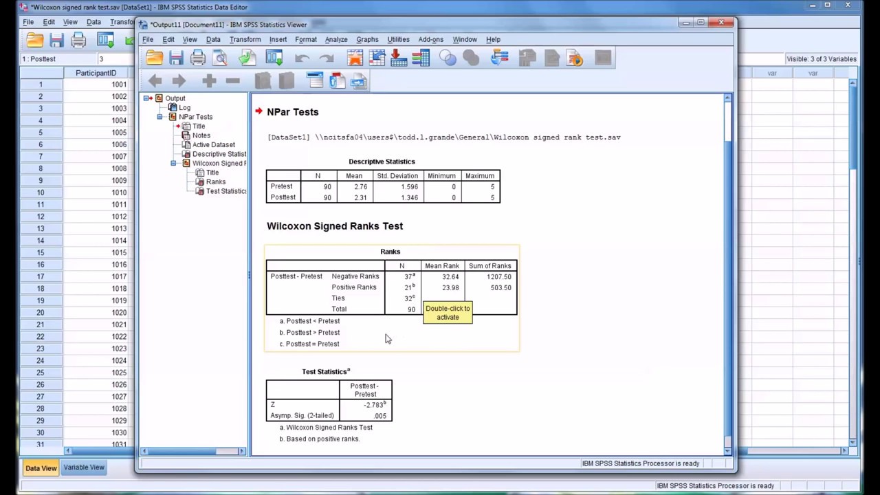Wilcoxon Signed-Rank Test - YouTube - Wilcoxon Signed Rank Sum Test