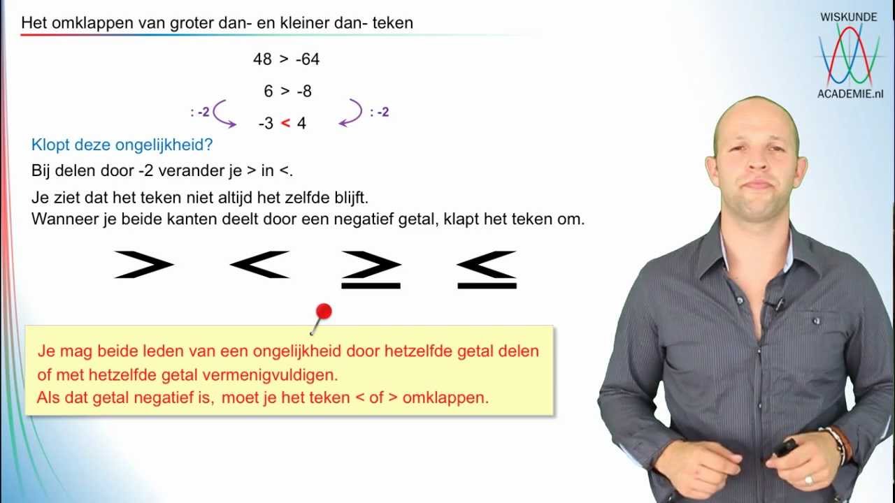 Wiskunde - oplossen lineaire ongelijkheden-omklappen teken - Voor Welke Studies Heb Je Wiskunde B Nodig