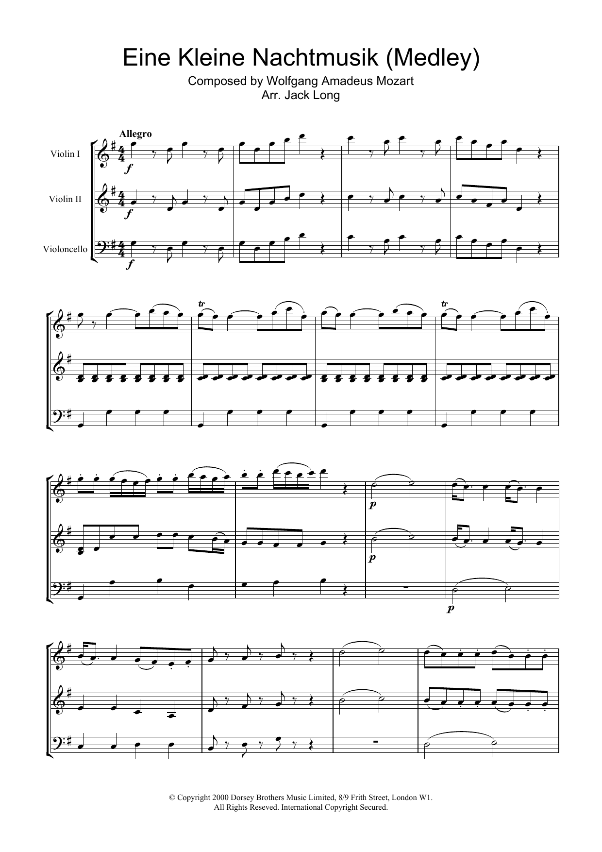 Wolfgang Amadeus Mozart - Eine Kleine Nachtmusik at Stanton's Sheet Music - Wolfgang Amadeus Mozart Eine Kleine Nachtmusik