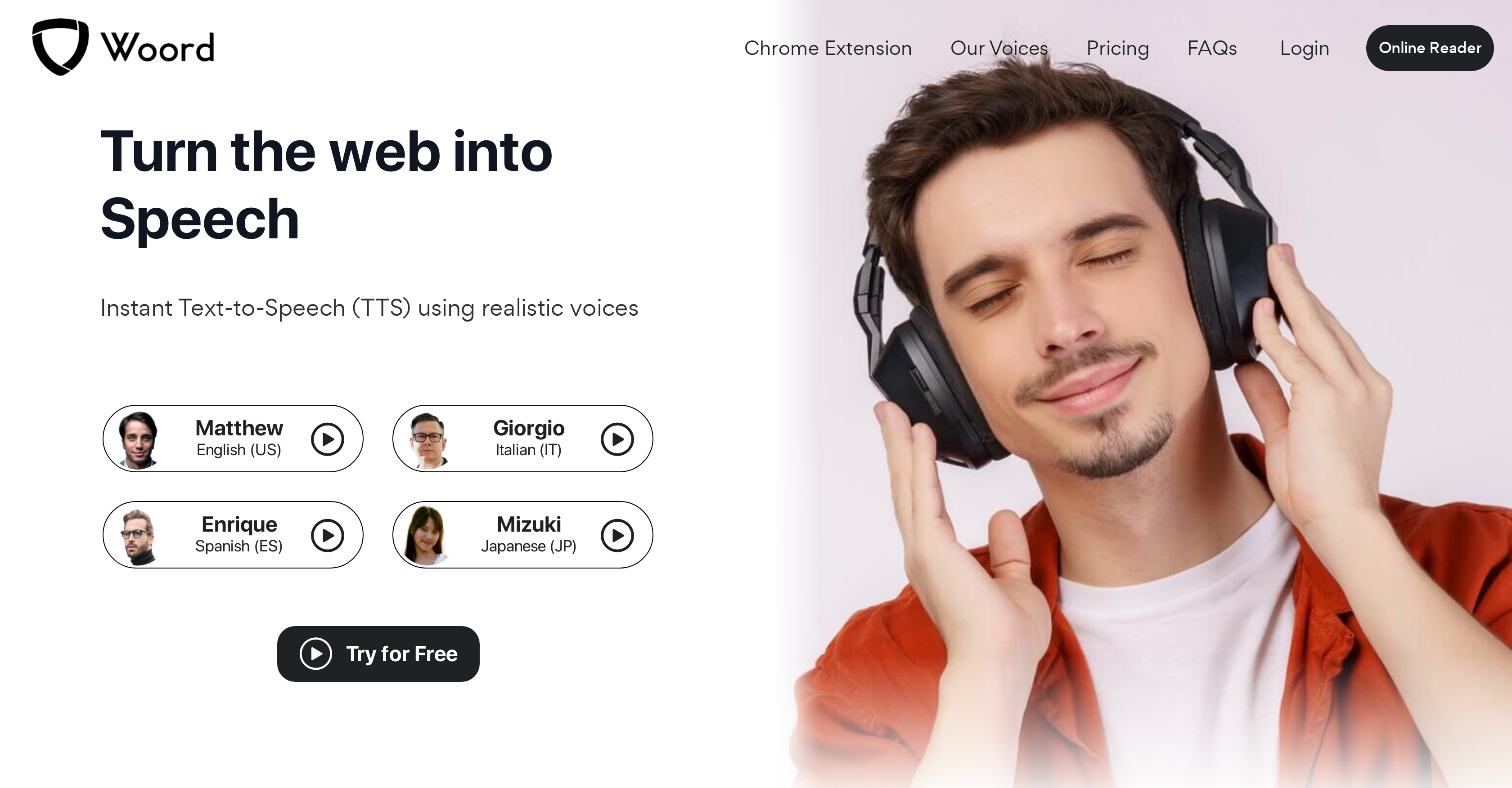 Woord | Best Text to speech AI Tool - Woord Twee Kanten Op Lezen
