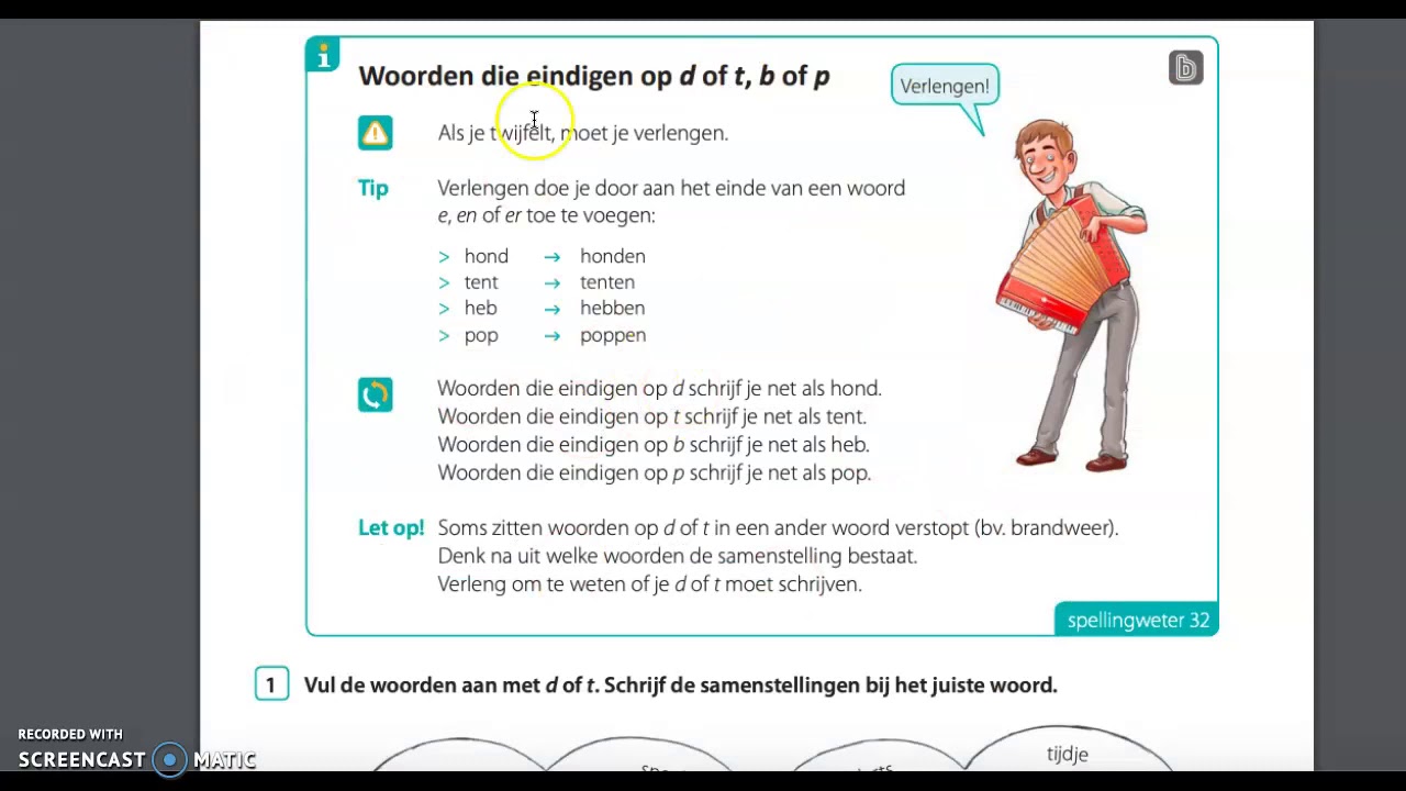 Woorden met d of t - YouTube - Besteld Met D Of T