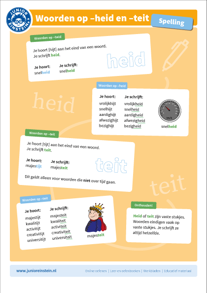 Woorden op -heid en -teit Live Life Love, Ttc, Grammar, Einstein - Woorden Die Eindigen Op Teit