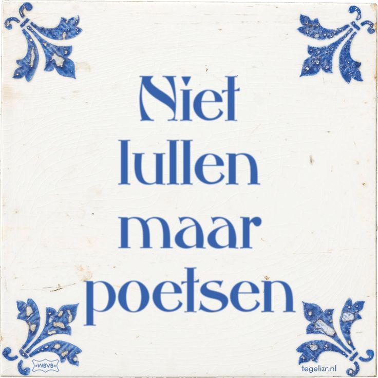 Woorden, Teksten, Spreuken - Niet Lullen Maar Poetsen Boek