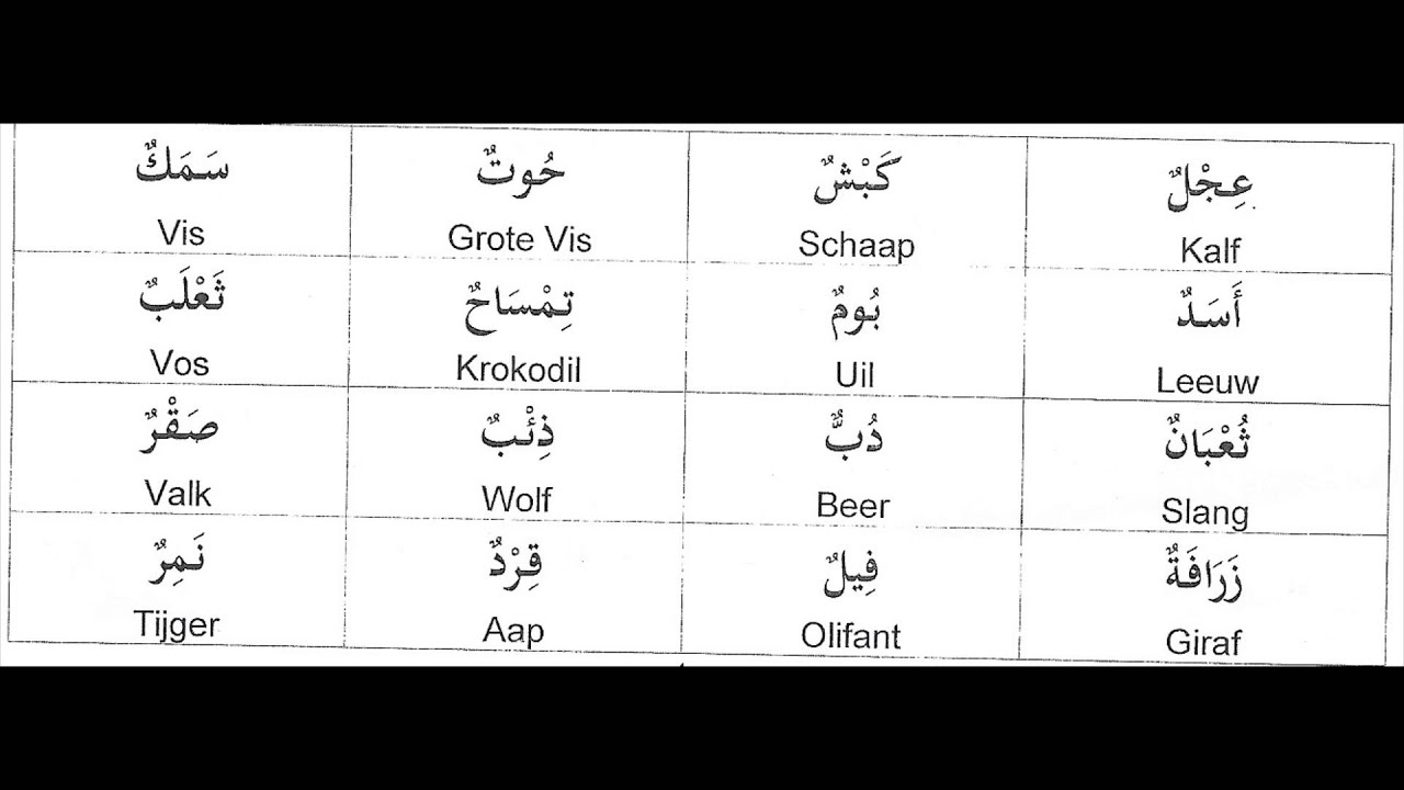 Woordenschat Arabisch deel 1 - YouTube - Weten Waar De Woorden Zijn