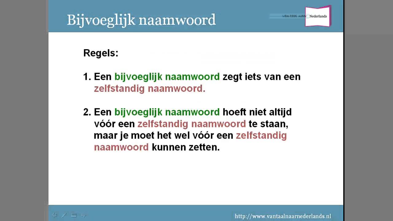 Woordsoorten: uitleg van lidwoord, bijvoeglijk naamwoord, zelfstandig - Bezittelijk Voornaamwoord Maar Geen Zelfstandig Naamwoord