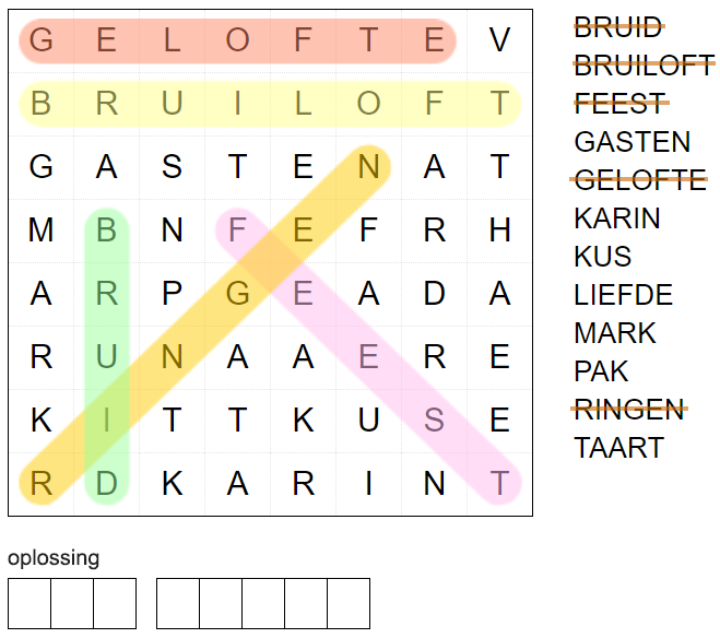 Woordzoeker maken met oplossing - woordzoekerfabriek.nl - Vorm Een Woord Met Deze Letters