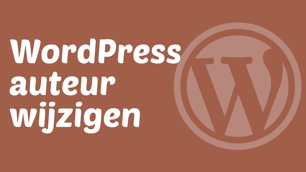 WordPress auteur van een artikel wijzigen - YouTube - Wat Is Een Auteur Van Een Boek