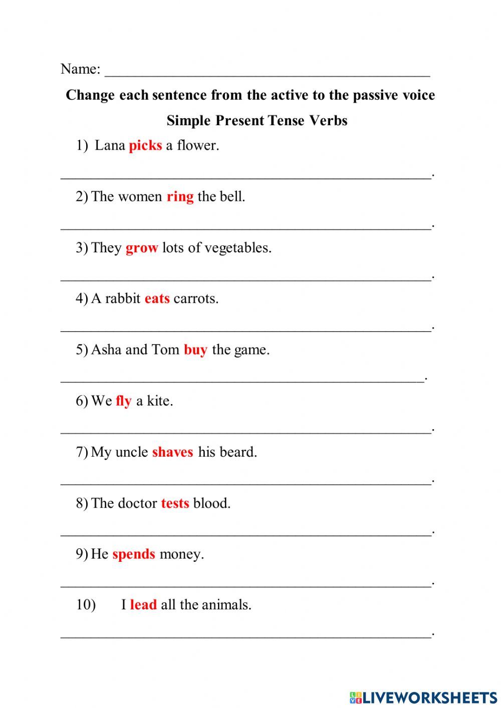Present Simple To Passive Voice