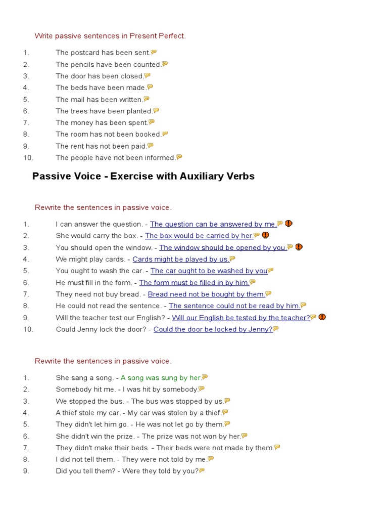 Passive Sentences In Present Perfect