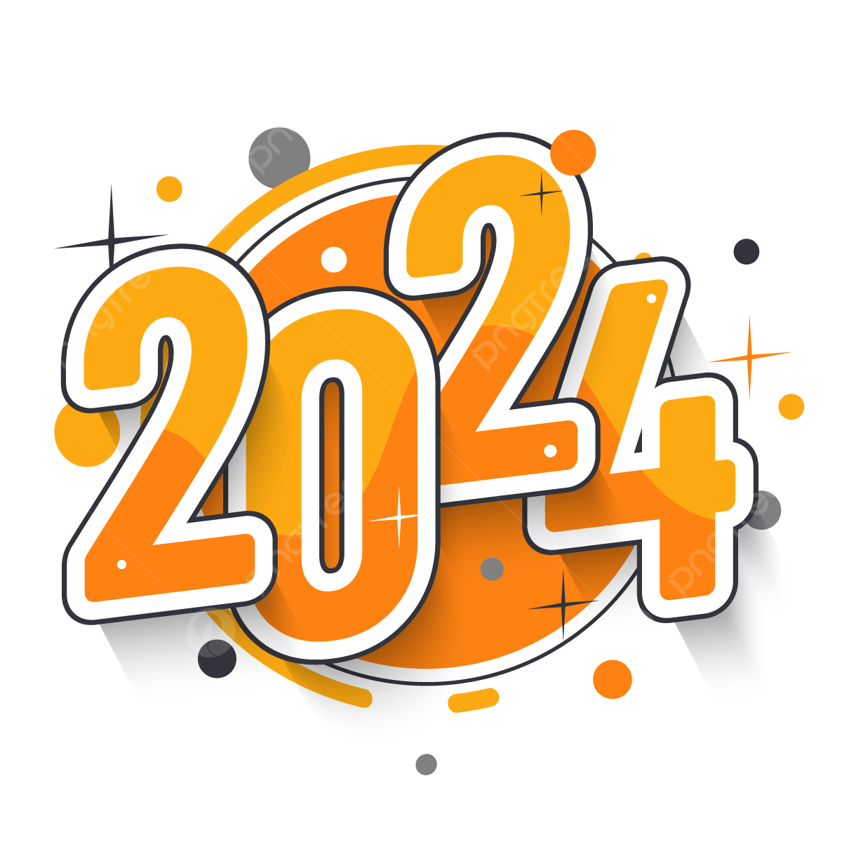 Yellow Style 2024, 2024 Clipart, Happy New Year 2024 Clipart, Yellow - Week Van De Mediawijsheid 2024