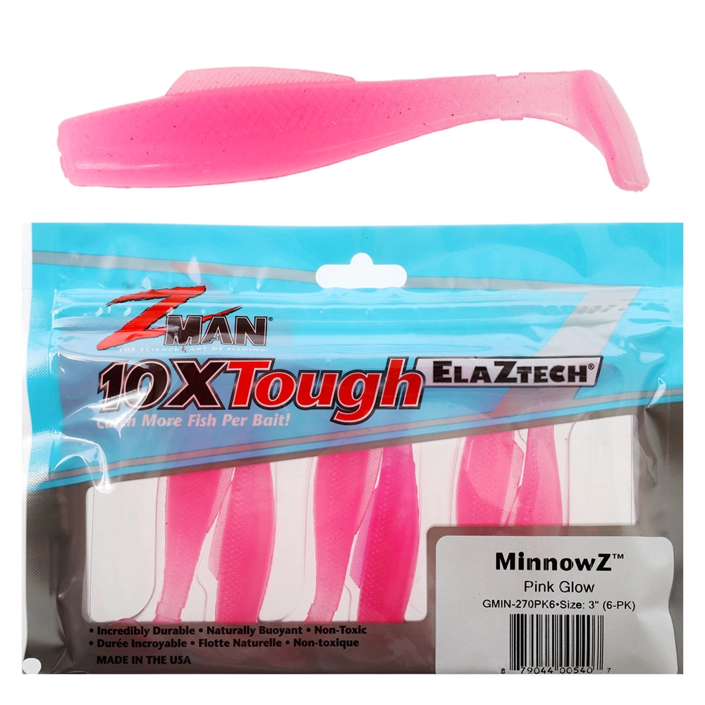 Z-Man MinnowZ Soft Bait 7.6cm Qty 6 Pink Glow - Packs - Soft Bait - Fishing - Man Bepaalt Alles In Relatie