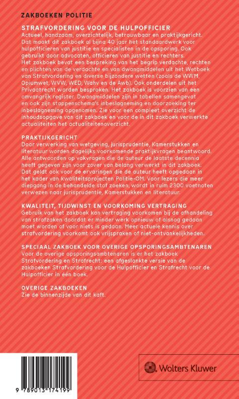Zakboek Strafvordering voor de Hulpofficier, Wolters Kluwer Nederland B - Zakboek Strafvordering Voor De Hulpofficier