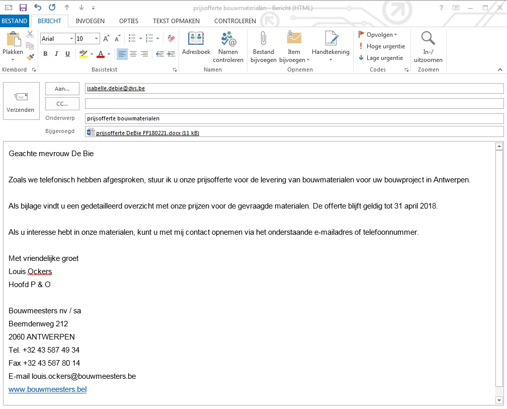 Zakelijke Brief - Opstellen Van Een Zakelijke Brief