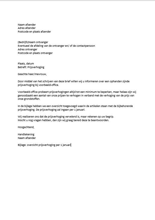 zakelijke brief opmaak - Graag Zie Ik Uw Reactie Tegemoet