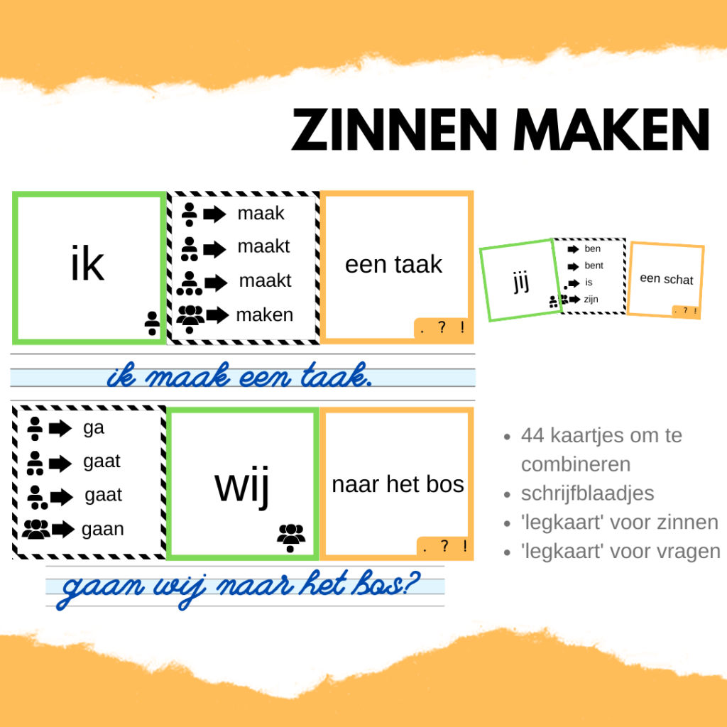 Zinnen maken – In Mijn Klas - Maak Woorden Van Deze Letters