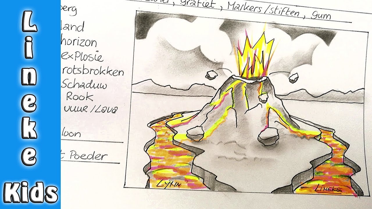 Zo teken je een VULKAAN in stappen voor beginners - YouTube - Hoe Heet Is Lava Van Een Vulkaan