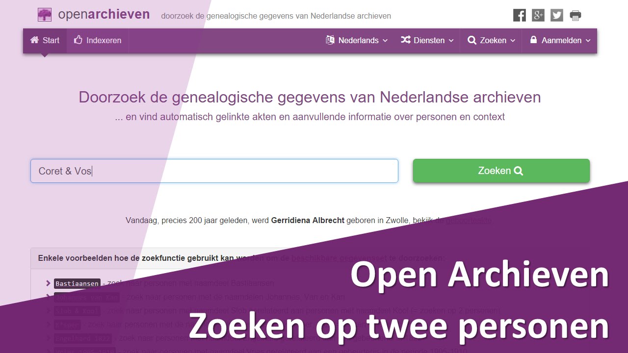 Zoeken op twee personen op Open Archieven - YouTube - Naam Zoeken Bij Een Adres