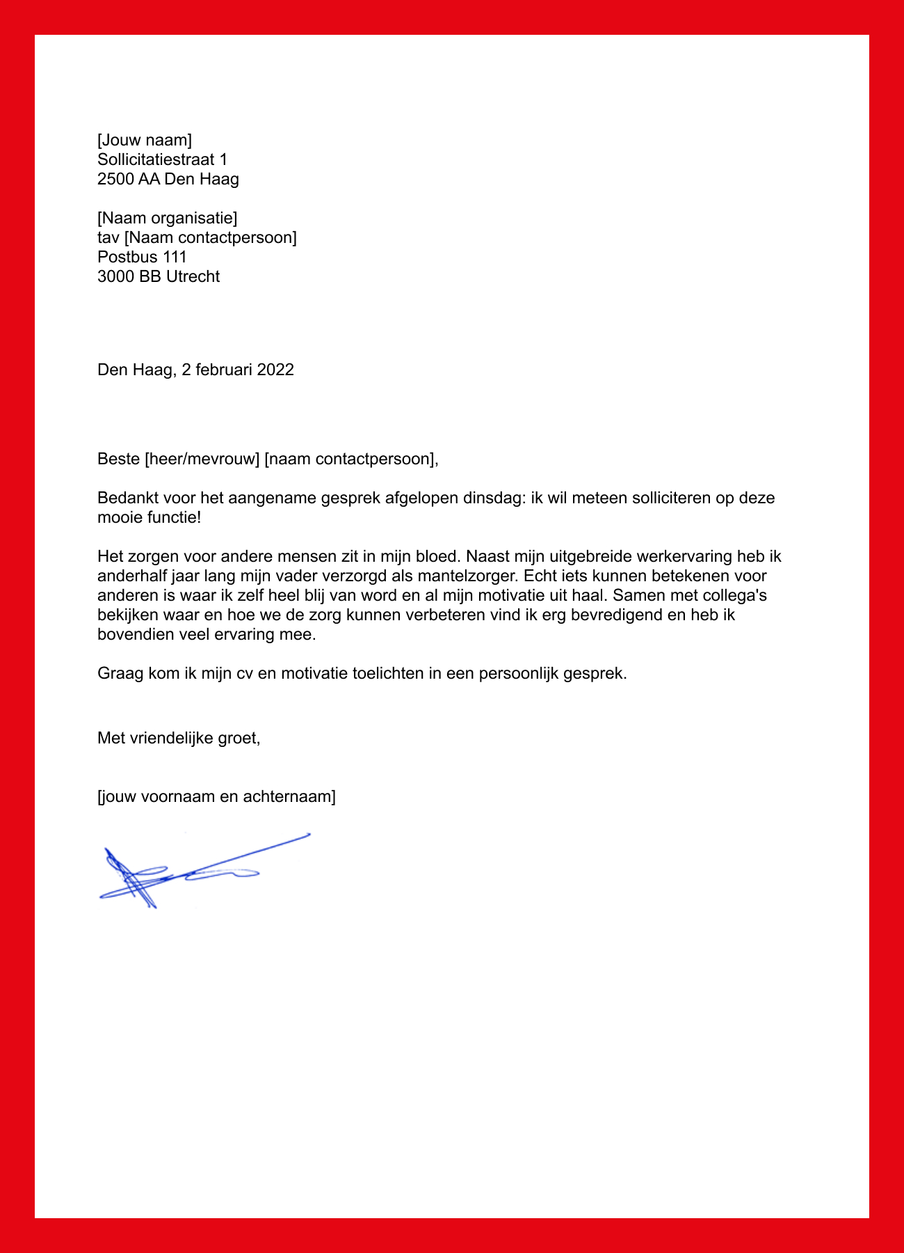 Zorg Korte Sollicitatiebrief Voorbeeld 15 Motivatiebrief Voorbeeld - Functie Met Hoofdletter In Sollicitatiebrief